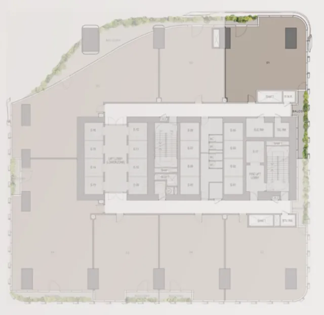 Floor plan of a Medium office